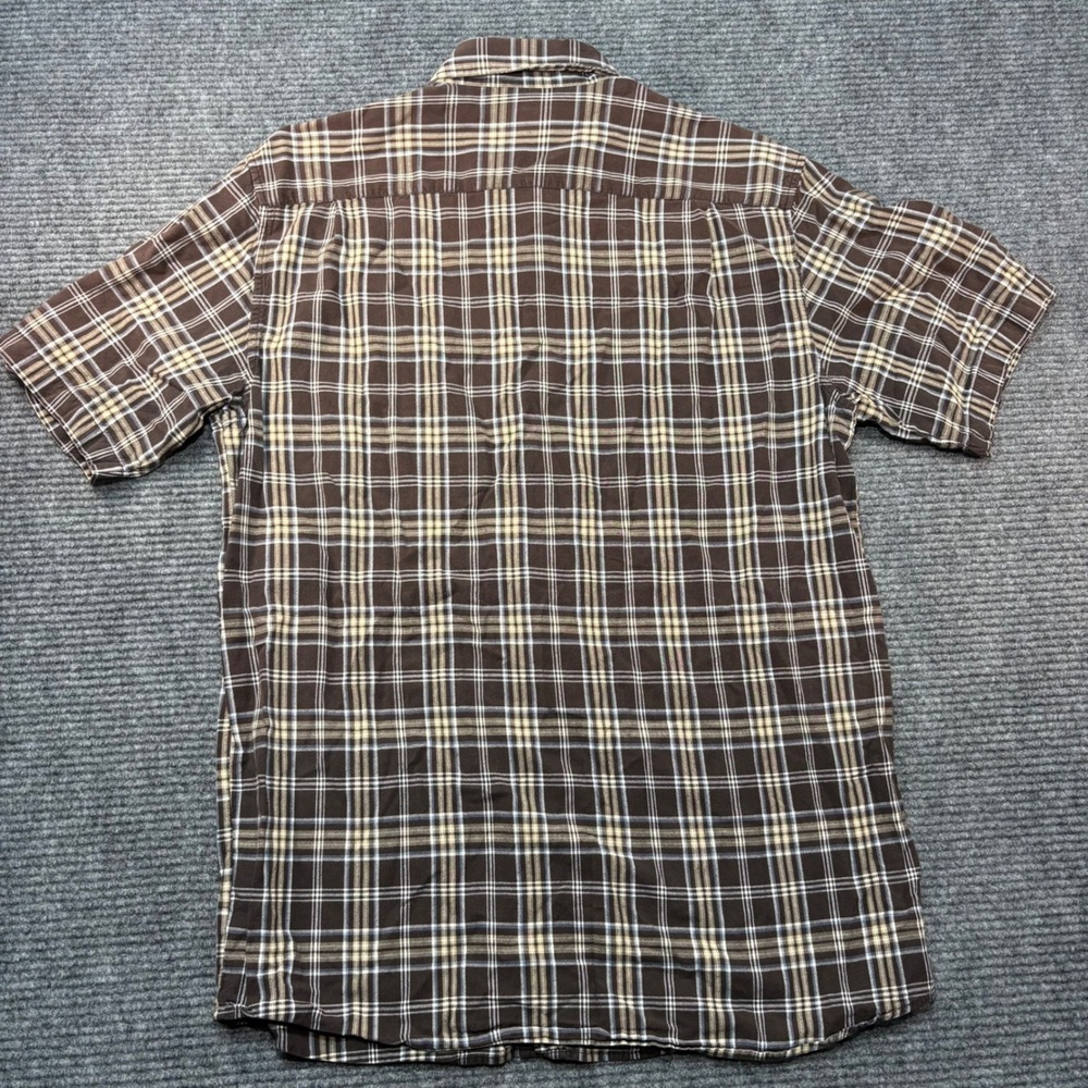 Carhartt Mens Brown Plaid Short Sleeve Button Down Shirt Cotton Large Workwear - Picture 6 of 6